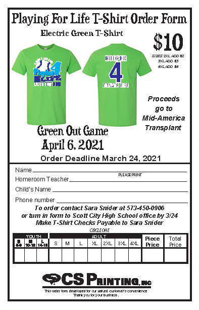 Green Out Game Order Form