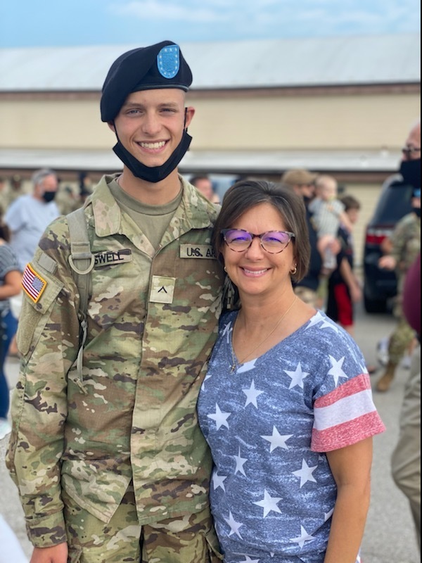 Private Second Class Brett Boswell and mother Carie Boswell